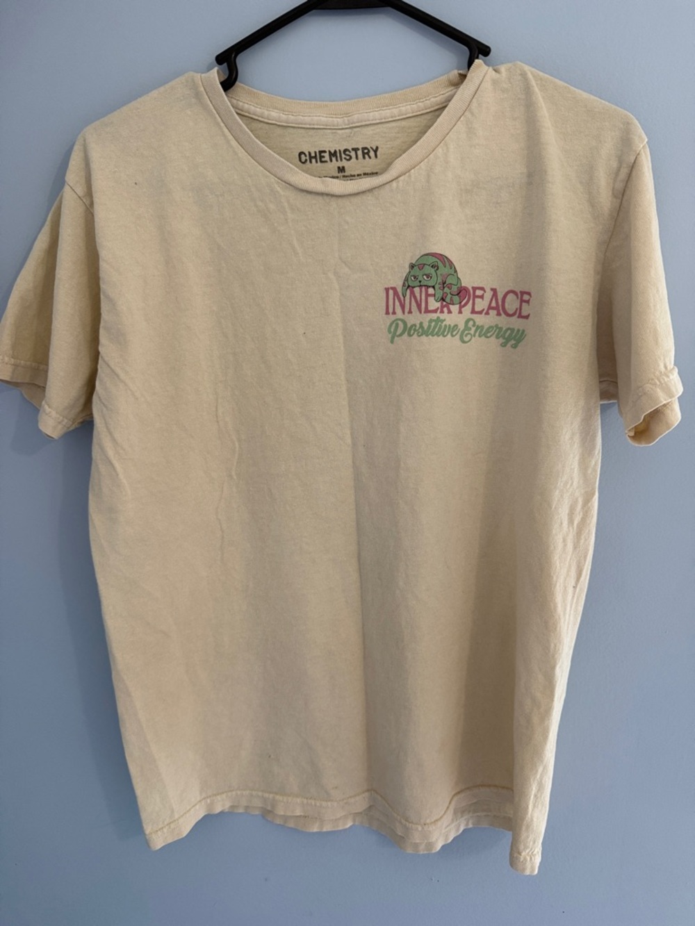 Chemistry Cream Graphic Tee with Black Print